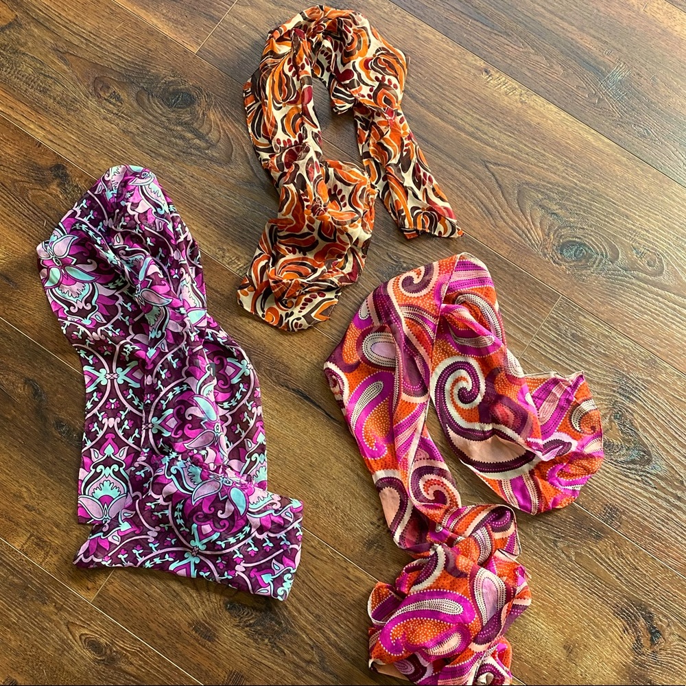 Bundle of 100% silk scarves